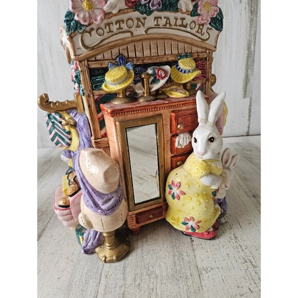 Fitz Floyd cotton tailors Easter AS IS vase 1995 RARE‎ vintage centerpiece as is - Picture 10 of 16